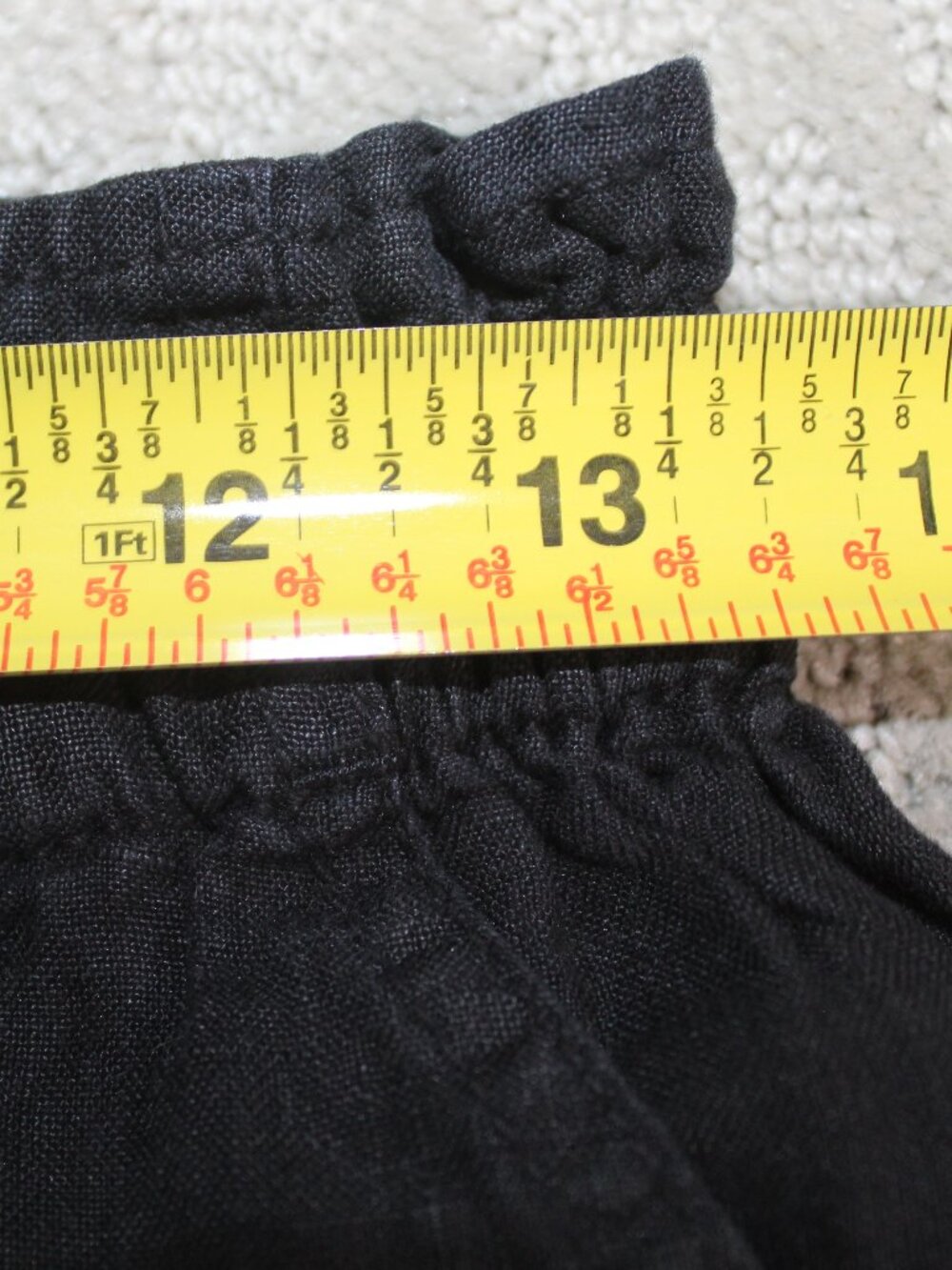 Joie Size S 100% Linen Black Elastic Waist Elastic Ankle Pants - Picture 6 of 7
